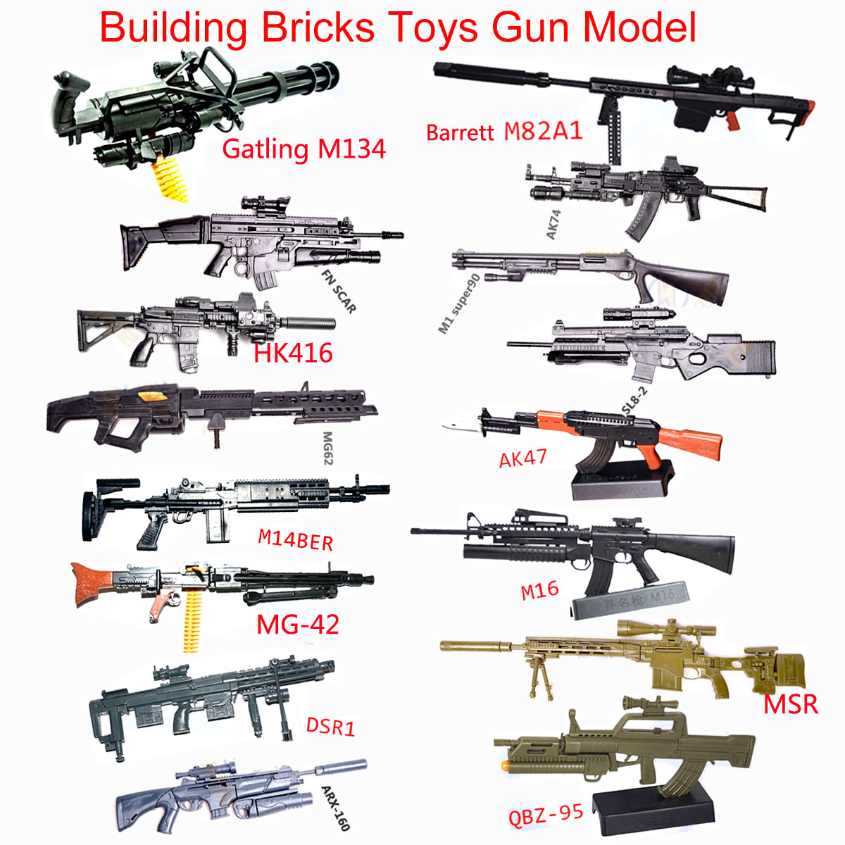 Model Kit Weapons - Modelo de Arma em Miniatura Escala