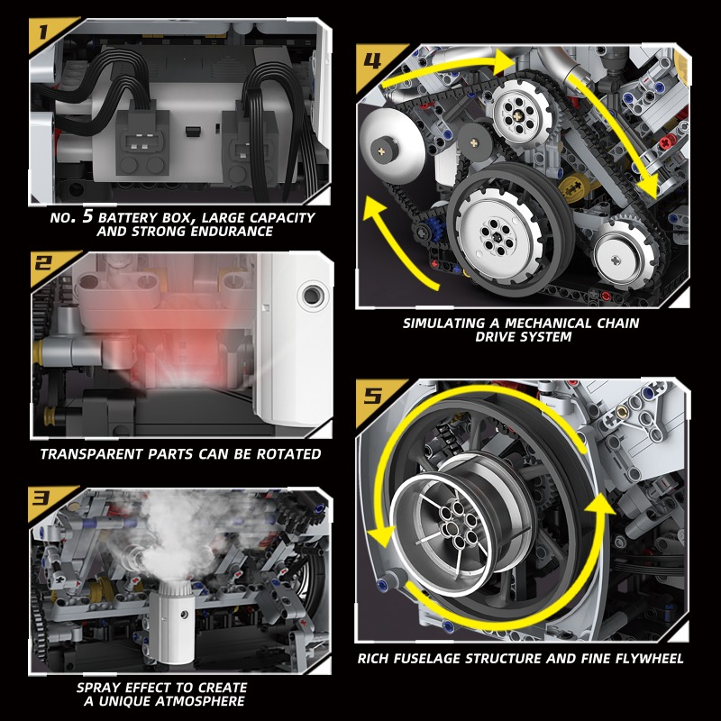 Motor motorizado v8 3201 peças - Model Kit V8 Engine avaliação e preço