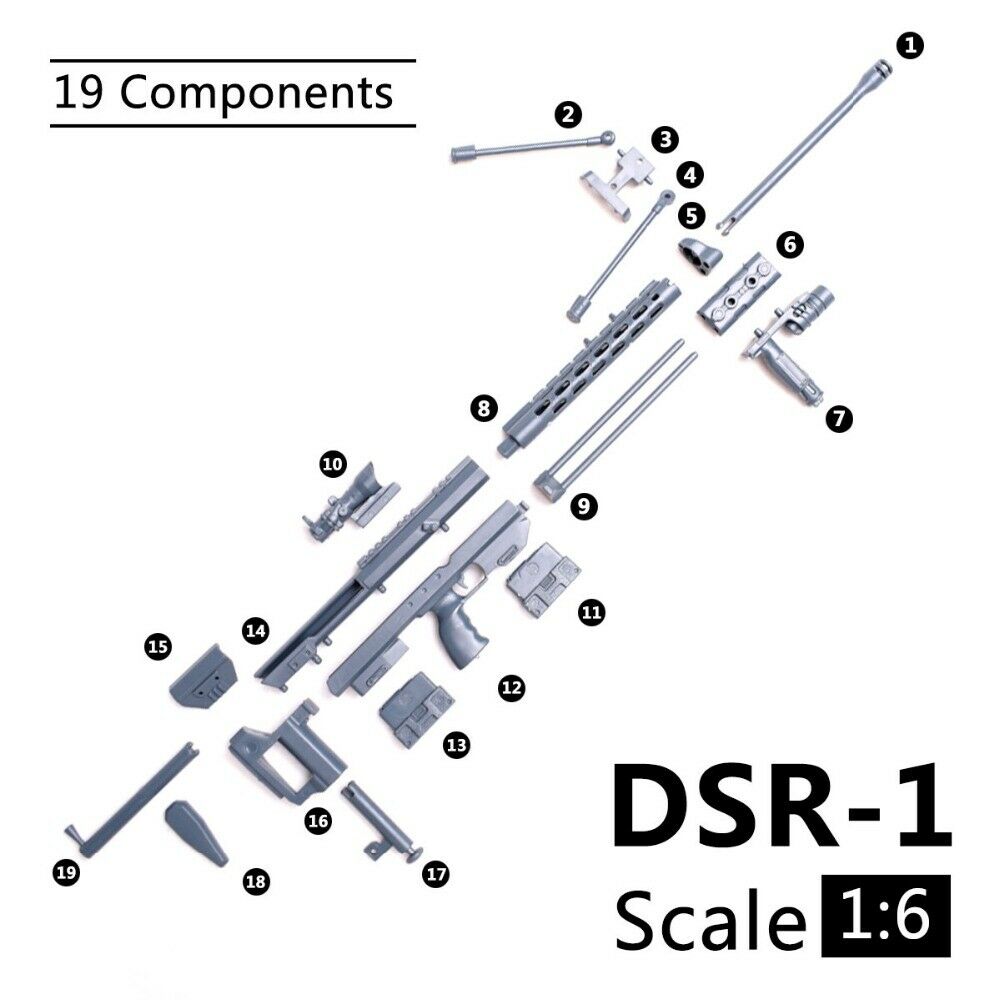Modelo de rifle DSR1 em escala - Model Kit Weapons avaliação e preço