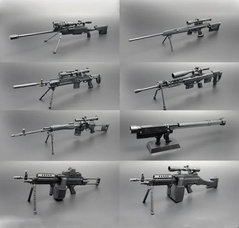 8 pçs 1:6 4d arma modelo preto - Model Kit Weapons avaliação e preço