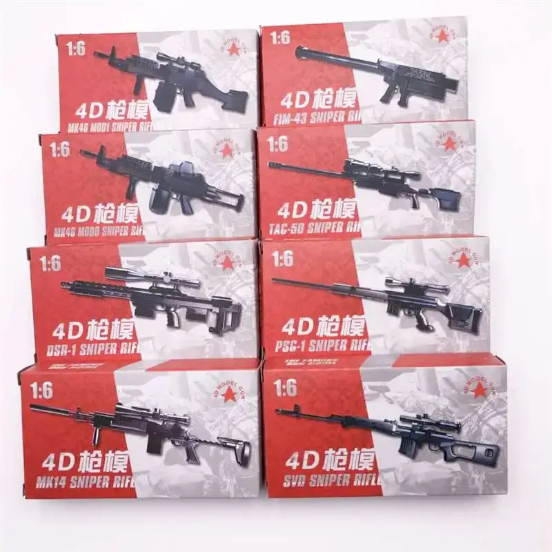 8 pçs 1:6 4d arma modelo preto - Model Kit Weapons avaliação e preço