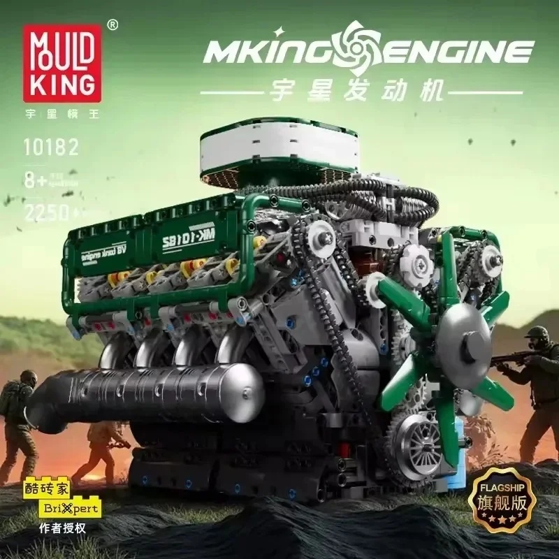 2250 peças MOULD KING 10182 Mo - Model Kit V8 Engine avaliação e preço