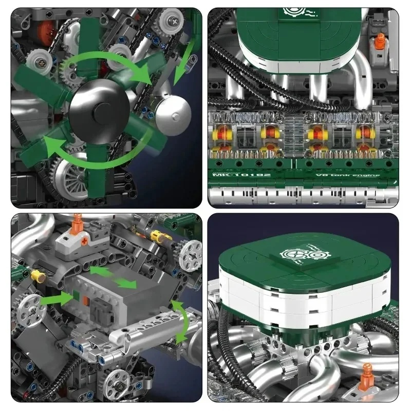2250 peças MOULD KING 10182 Mo - Model Kit V8 Engine avaliação e preço